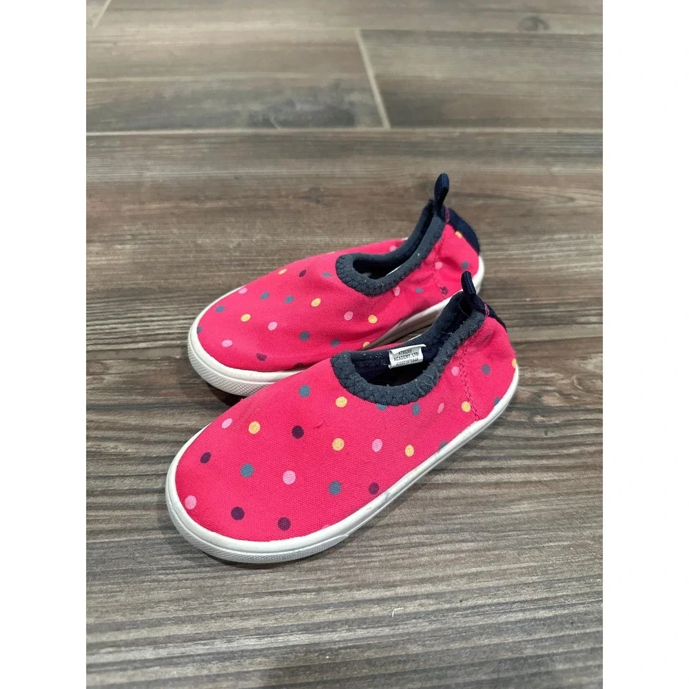 Academy Water Shoes Toddler 7 Pink Polka Dot Slip On